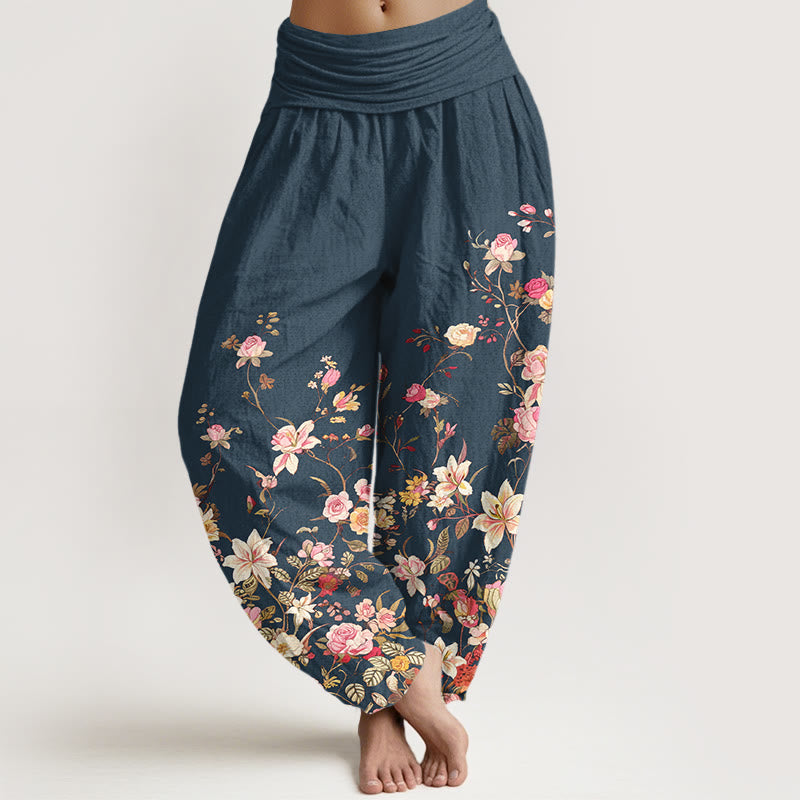 Pantalones Buddha Stones para mujer, cintura elástica - Azul pizarra oscuro - US16，UK/AU20，EU48 (3XL) - image 5