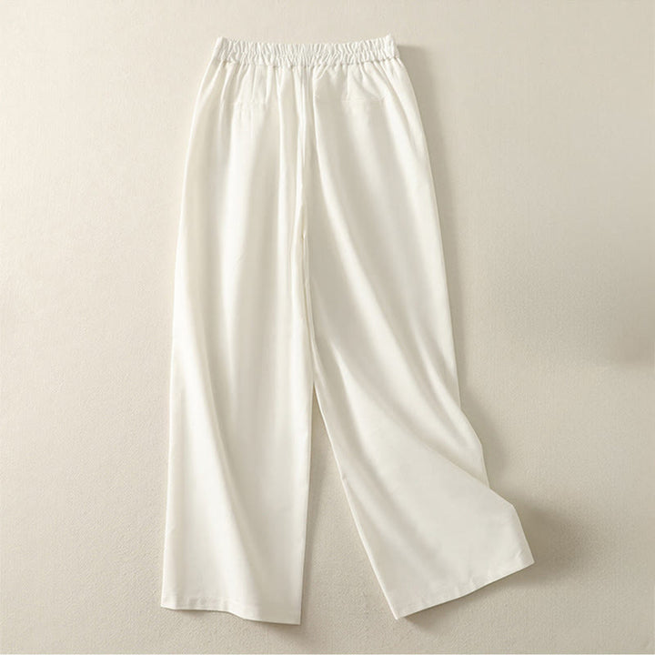 Pantalones anchos de algodón con cintura elástica y cremallera para mujer, bordados con Buddha Stones y bolsillos. - image 2