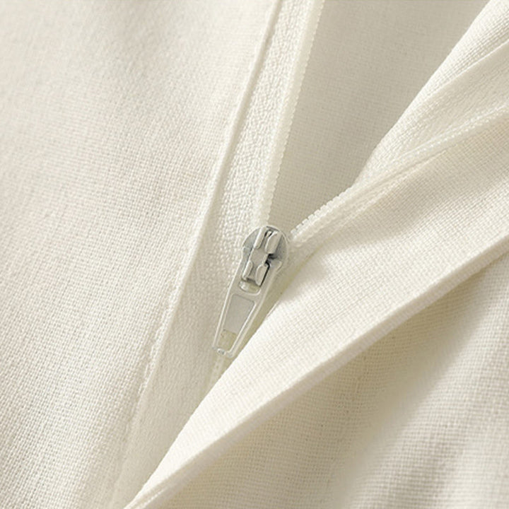 Pantalones anchos de algodón con cintura elástica y cremallera para mujer, bordados con Buddha Stones y bolsillos. - image 7