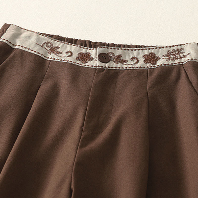 Pantalones anchos de algodón con cintura elástica y cremallera para mujer, bordados con Buddha Stones y bolsillos. - image 23