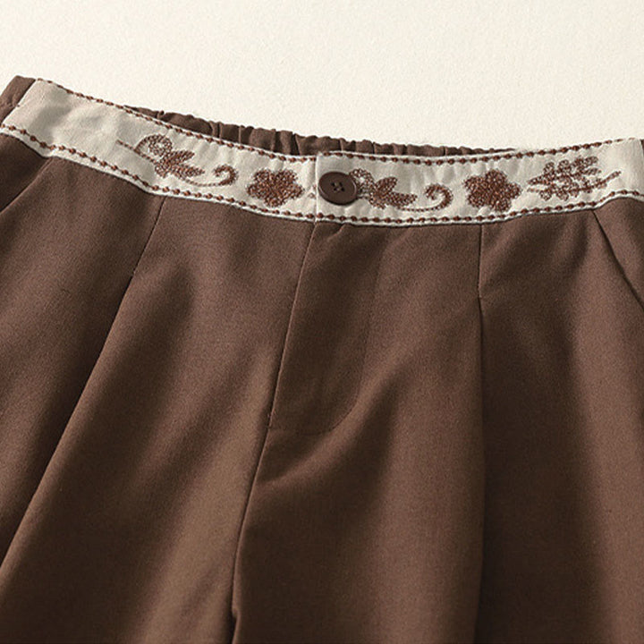 Pantalones anchos de algodón con cintura elástica y cremallera para mujer, bordados con Buddha Stones y bolsillos. - image 23