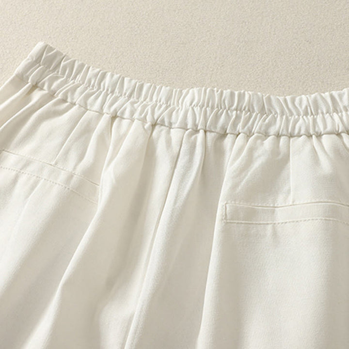 Pantalones anchos de algodón con cintura elástica y cremallera para mujer, bordados con Buddha Stones y bolsillos. - image 6