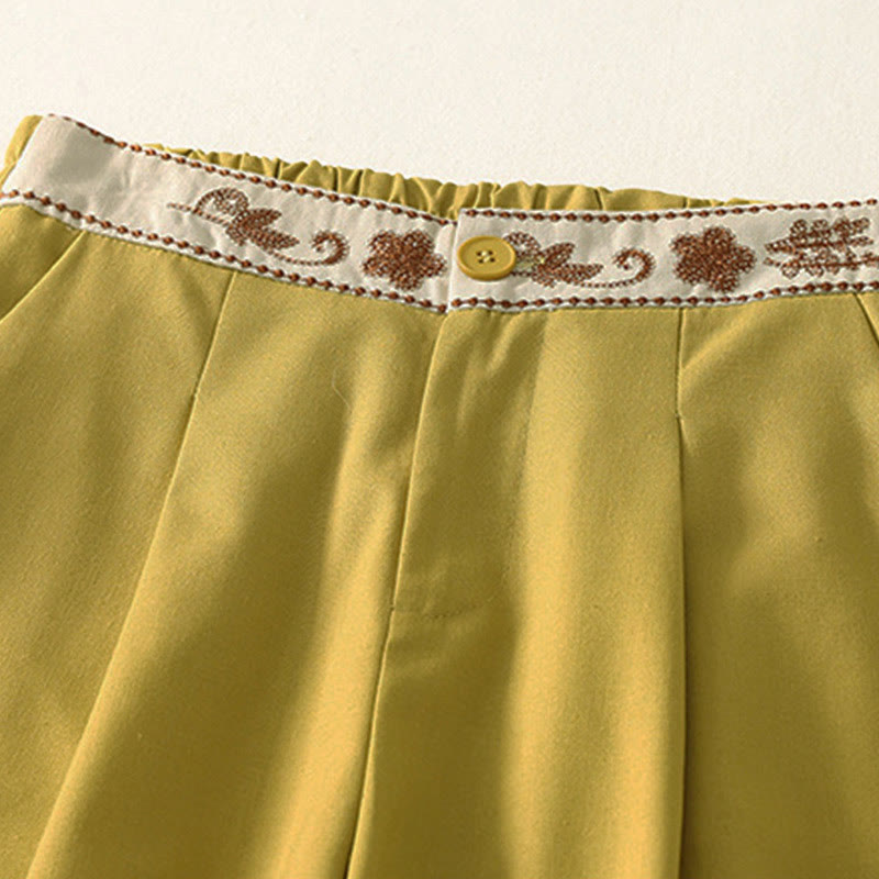Pantalones anchos de algodón con cintura elástica y cremallera para mujer, bordados con Buddha Stones y bolsillos. - image 12
