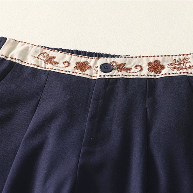 Pantalones anchos de algodón con cintura elástica y cremallera para mujer, bordados con Buddha Stones y bolsillos. - image 17