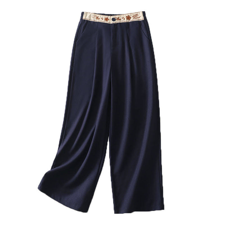 Pantalones anchos de algodón con cintura elástica y cremallera para mujer, bordados con Buddha Stones y bolsillos. - image 21