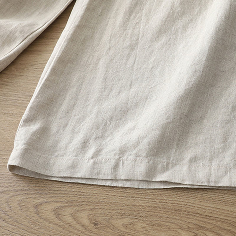 Pantalones anchos de algodón con cremallera y bolsillos para mujer de Buddha Stones para otoño - image 38