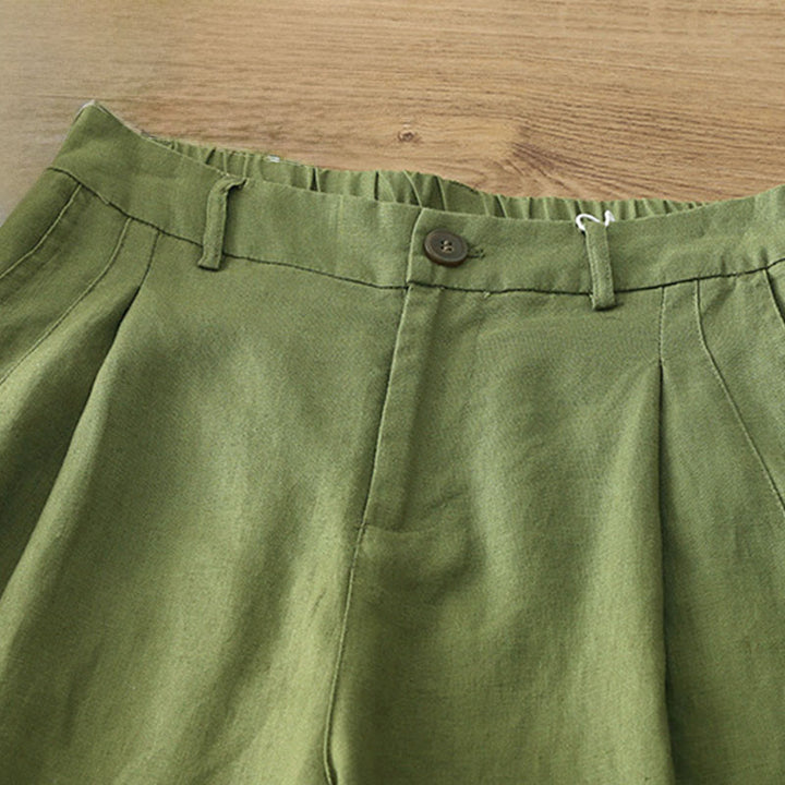 Pantalones anchos de algodón con cremallera y bolsillos para mujer de Buddha Stones para otoño - image 23