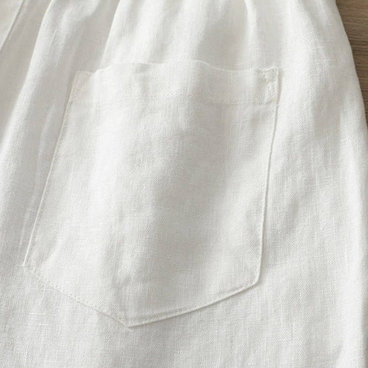 Pantalones anchos de algodón con cremallera y bolsillos para mujer de Buddha Stones para otoño - image 14