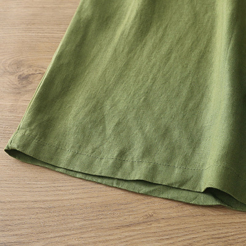 Pantalones anchos de algodón con cremallera y bolsillos para mujer de Buddha Stones para otoño - image 25