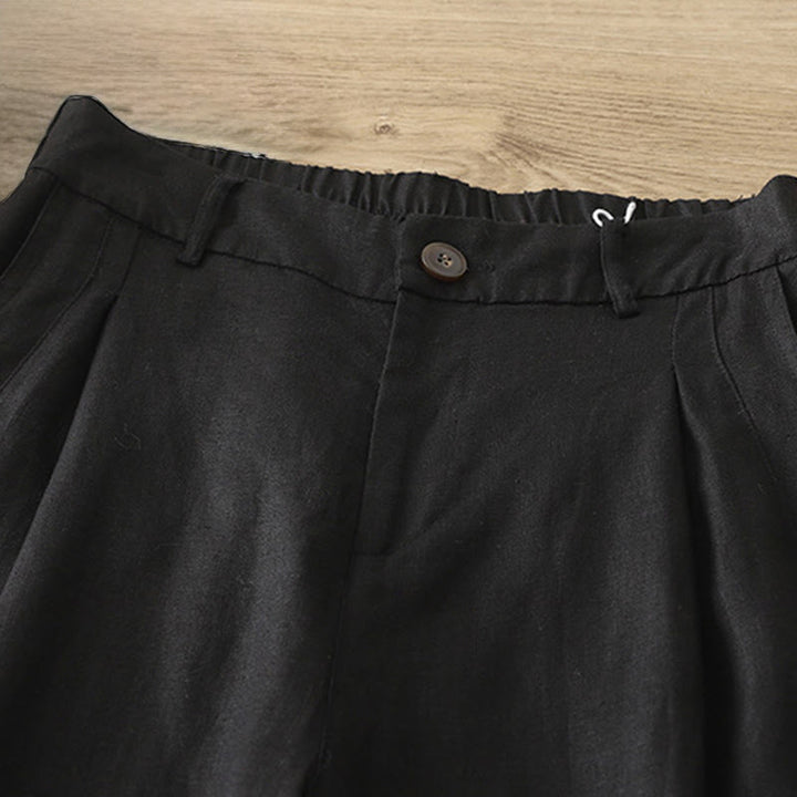 Pantalones anchos de algodón con cremallera y bolsillos para mujer de Buddha Stones para otoño - image 18