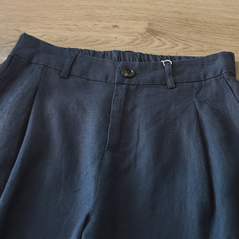 Pantalones anchos de algodón con cremallera y bolsillos para mujer de Buddha Stones para otoño - image 1