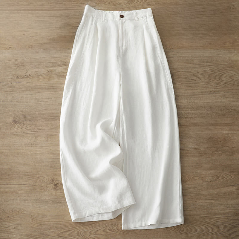 Pantalones anchos de algodón con cremallera y bolsillos para mujer de Buddha Stones para otoño - image 6