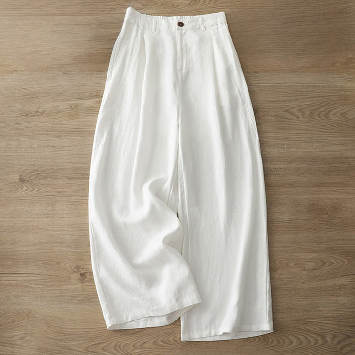 Pantalones anchos de algodón con cremallera y bolsillos para mujer de Buddha Stones para otoño - image 6