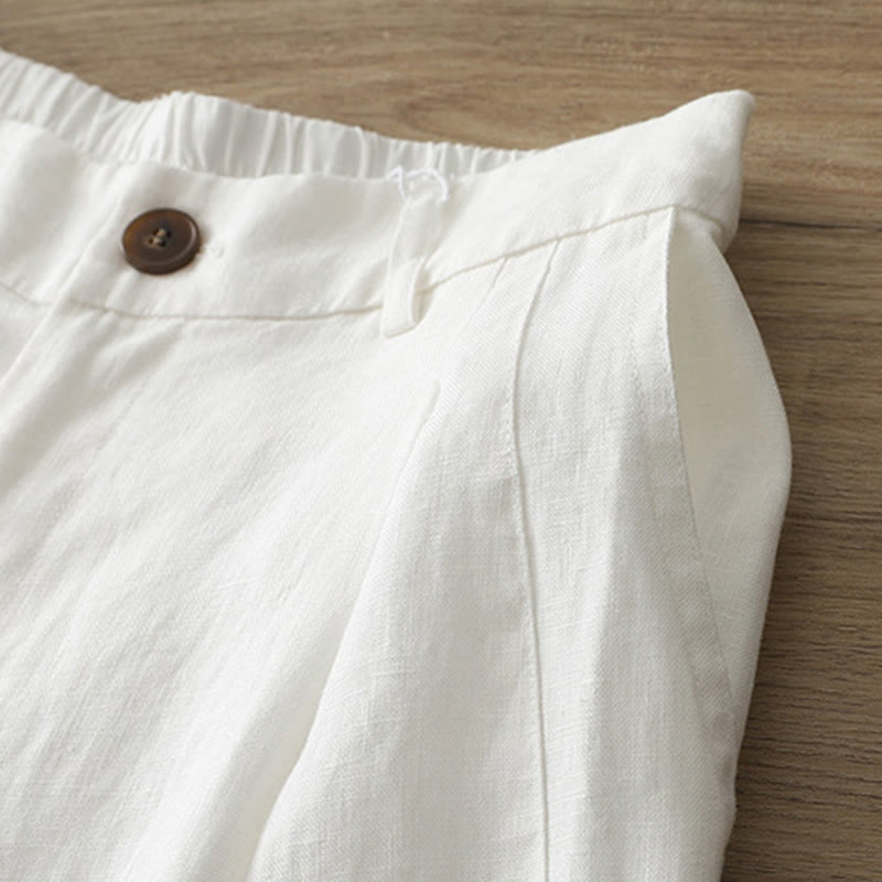 Pantalones anchos de algodón con cremallera y bolsillos para mujer de Buddha Stones para otoño - image 11