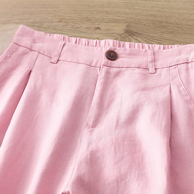 Pantalones anchos de algodón con cremallera y bolsillos para mujer de Buddha Stones para otoño - image 28