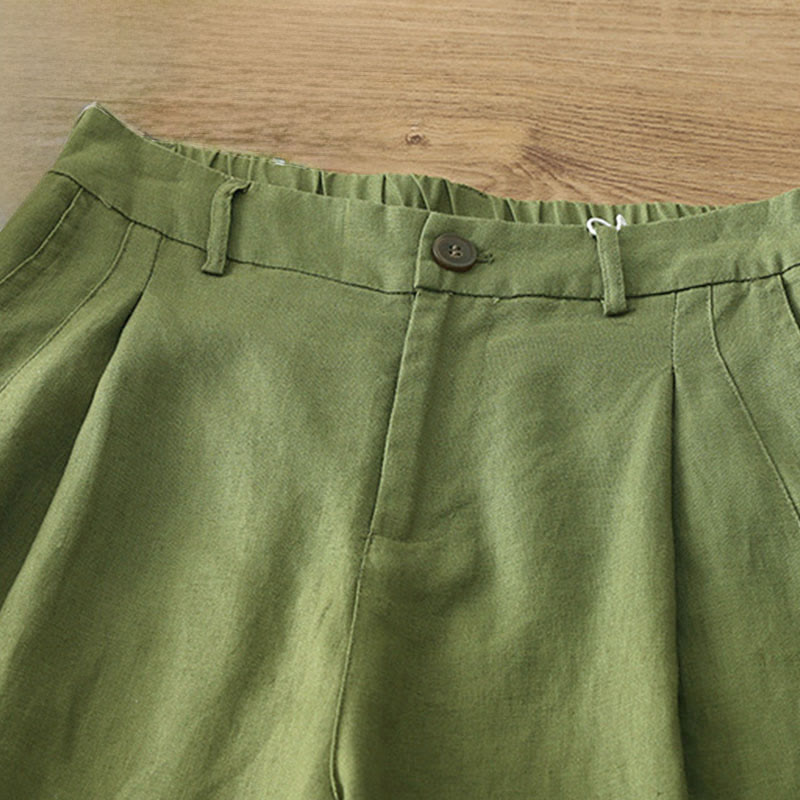 Pantalones anchos de algodón con cremallera y bolsillos para mujer de Buddha Stones para otoño - image 23