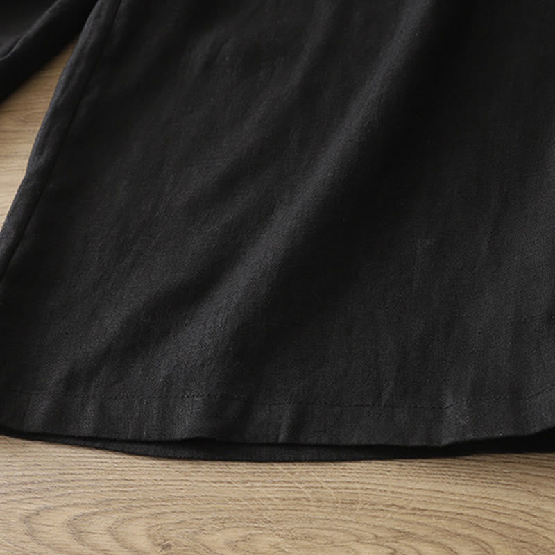 Pantalones anchos de algodón con cremallera y bolsillos para mujer de Buddha Stones para otoño - image 20