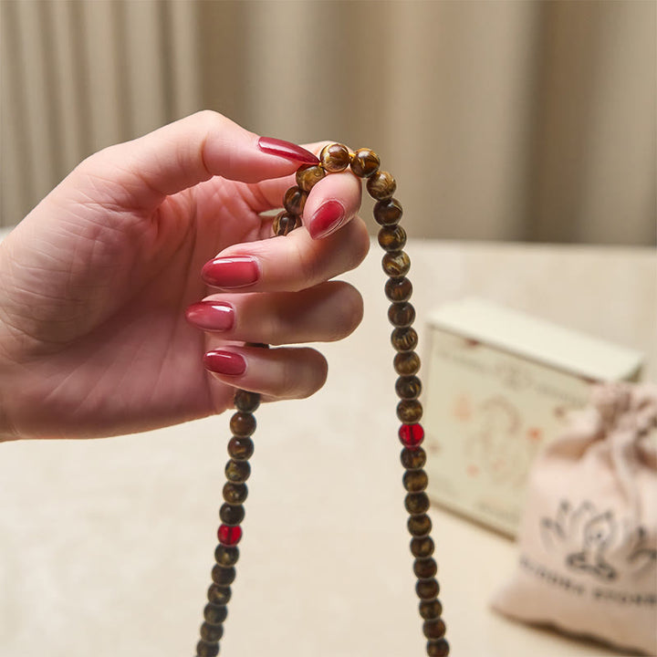 Mala con 108 Buddha Stones y calabaza ámbar multicolor - image 3