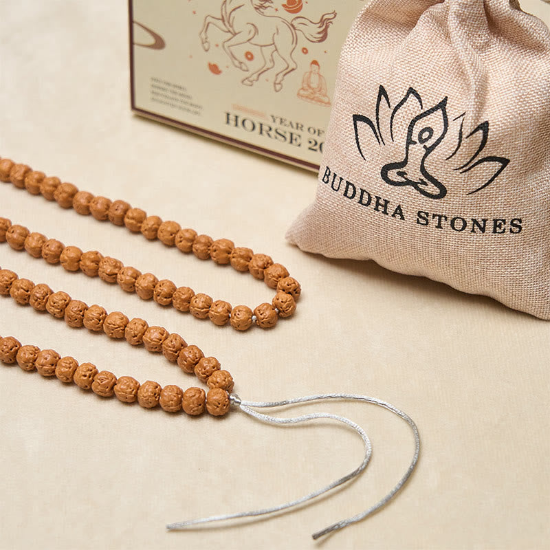 Mala Buddha Stones de 108 cuentas con semillas de Bodhi y riqueza y auspiciosidad - image 6