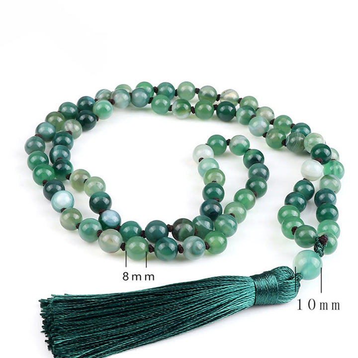 Pulsera protectora con borlas de malaquita y cuentas de Buddha Stones - image 6