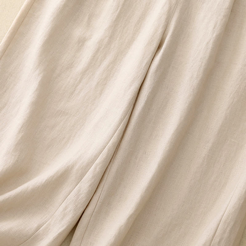 Pantalones de algodón Buddha Stones para mujer, lisos, de primavera, de largo 7-8, con bolsillos - image 15