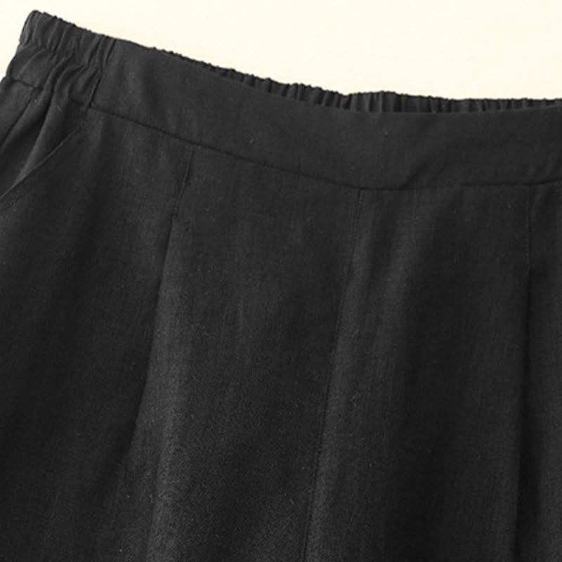 Pantalones de algodón Buddha Stones para mujer, lisos, de primavera, de largo 7-8, con bolsillos - image 7