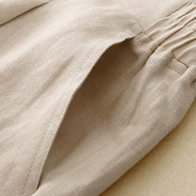 Pantalones de algodón Buddha Stones para mujer, lisos, de primavera, de largo 7-8, con bolsillos - image 16