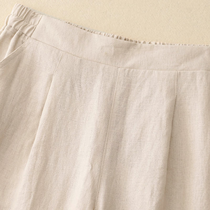 Pantalones de algodón Buddha Stones para mujer, lisos, de primavera, de largo 7-8, con bolsillos - image 13