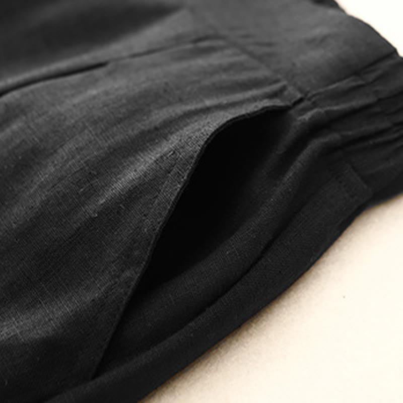 Pantalones de algodón Buddha Stones para mujer, lisos, de primavera, de largo 7-8, con bolsillos - image 8