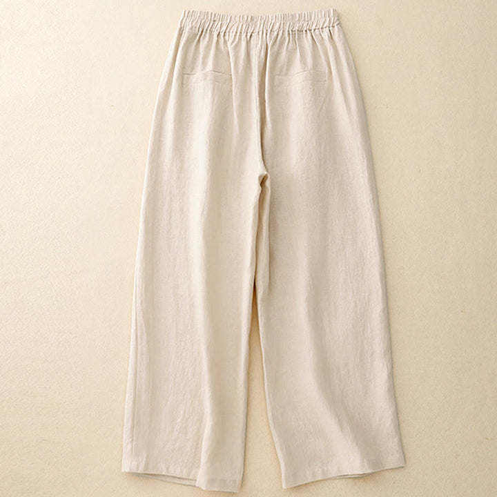 Pantalones de algodón Buddha Stones para mujer, lisos, de primavera, de largo 7-8, con bolsillos - image 12