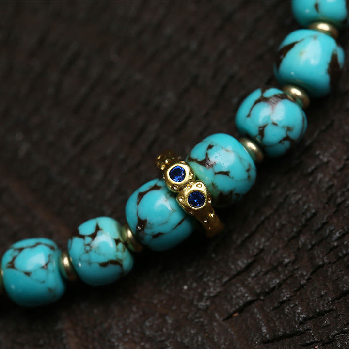 Pulsera de protección con amuleto Thangka Gau de Buddha Stones y turquesa con carácter Fu - image 2