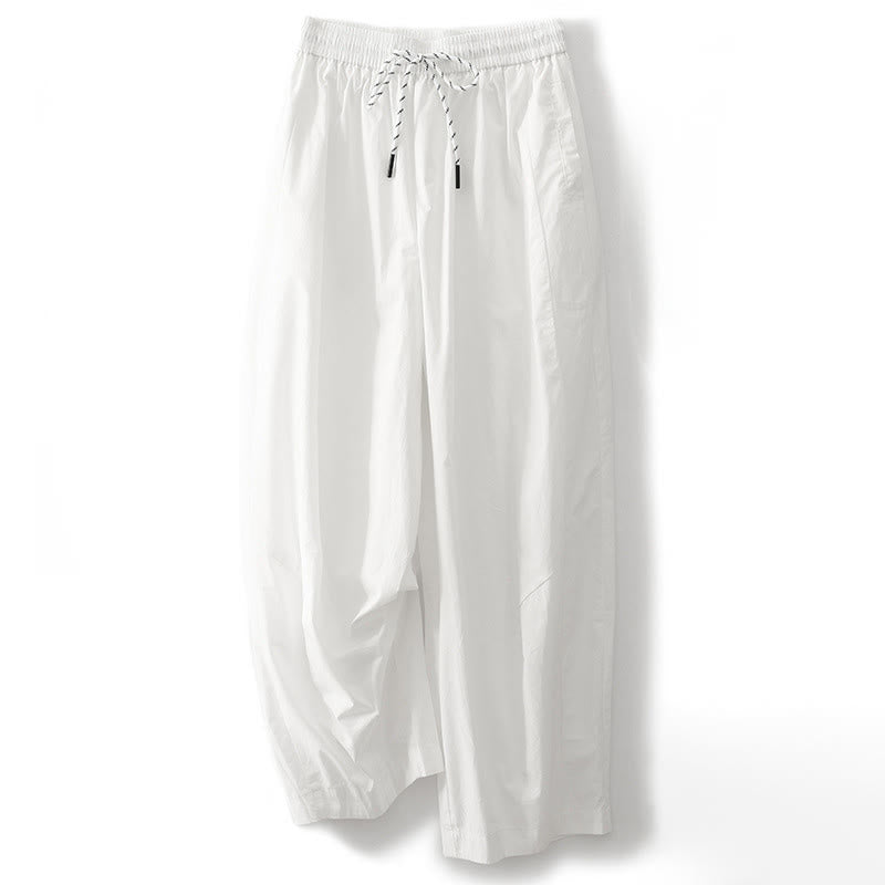 Pantalones harén para mujer con cintura alta, pliegues y bolsillos, con estampado de Buddha Stones - Blanco - US8-10，UK/AU12-14，EU40-42 (2XL) - image 7
