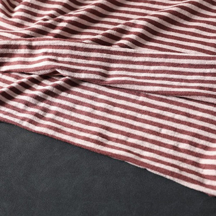 Sudadera con capucha de algodón de manga larga para mujer con estampado de rayas de primavera y Buddha Stones - image 12