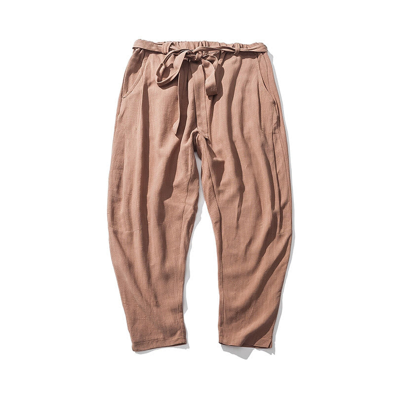 Pantalones harén de algodón con bolsillos para hombre, diseño sencillo y color liso , Buddha Stones Commute - image 2