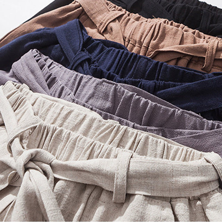 Pantalones harén de algodón con bolsillos para hombre, diseño sencillo y color liso , Buddha Stones Commute - image 12