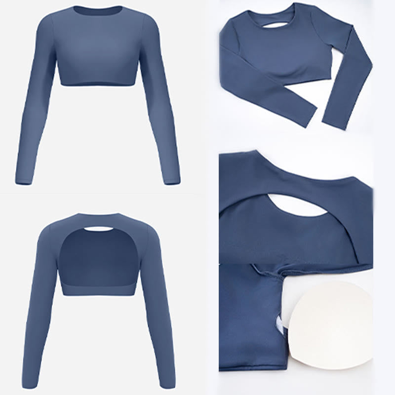 Sujetador deportivo de manga larga sin espalda con Buddha Stones para mujer, fitness, yoga - image 13