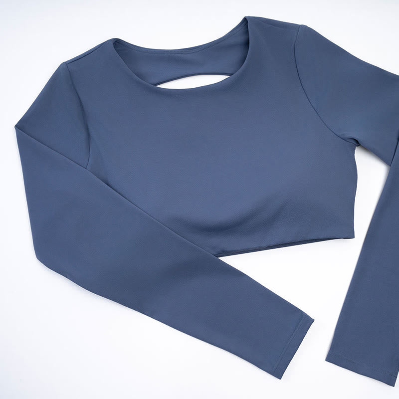 Sujetador deportivo de manga larga sin espalda con Buddha Stones para mujer, fitness, yoga - image 14