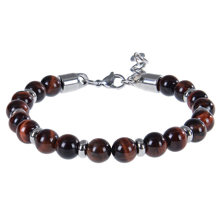 Pulsera protectora con varias cuentas de piedra natural de ojo de tigre y Buddha Stones - Ojo de tigre rojo (circunferencia de la muñeca: 17-20 cm) - image 15
