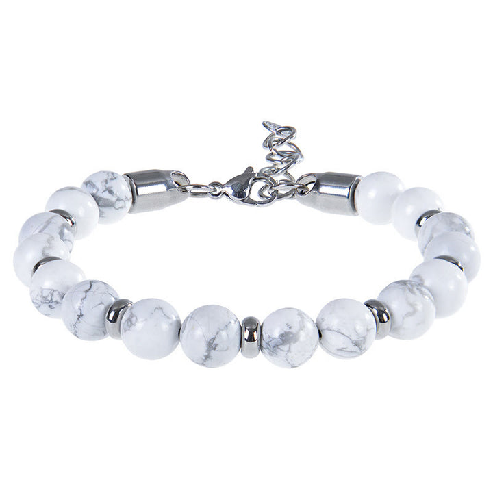 Pulsera protectora con varias cuentas de piedra natural de ojo de tigre y Buddha Stones - Turquesa blanca (circunferencia de la muñeca: 17-20 cm) - image 17