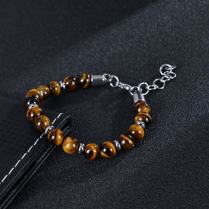 Pulsera protectora con varias cuentas de piedra natural de ojo de tigre y Buddha Stones - image 1