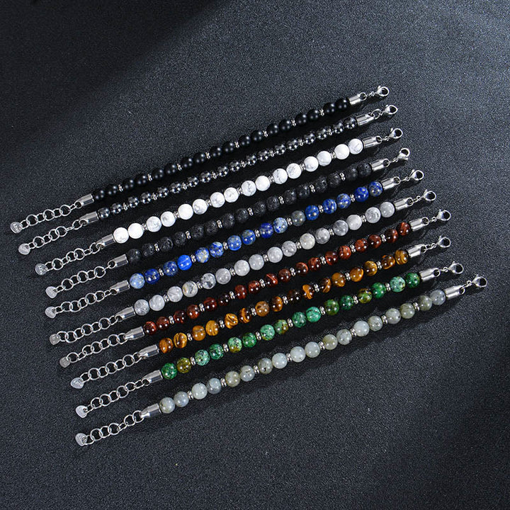 Pulsera protectora con varias cuentas de piedra natural de ojo de tigre y Buddha Stones - image 25