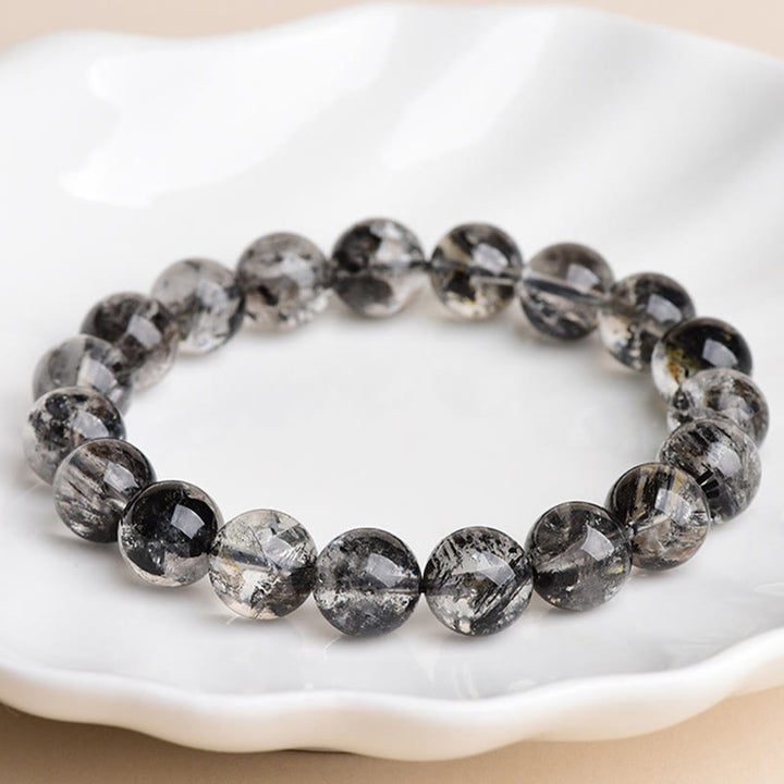 Pulsera de meditación con protección de diamantes Herkimer de Buddha Stones - image 2