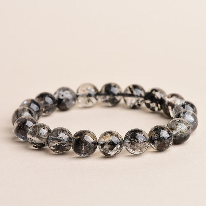Pulsera de meditación con protección de diamantes Herkimer de Buddha Stones - Diamante Herkimer de grado 7A - 14-14,8 mm - image 0