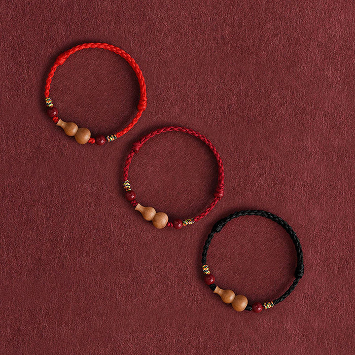 Pulsera ajustable de madera de melocotón con Buddha Stones y calabaza para la riqueza y la suerte - image 11
