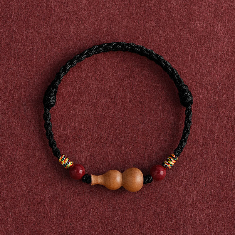 Pulsera ajustable de madera de melocotón con Buddha Stones y calabaza para la riqueza y la suerte - Cuerda negra (circunferencia de la muñeca: 15-19 cm) - image 13