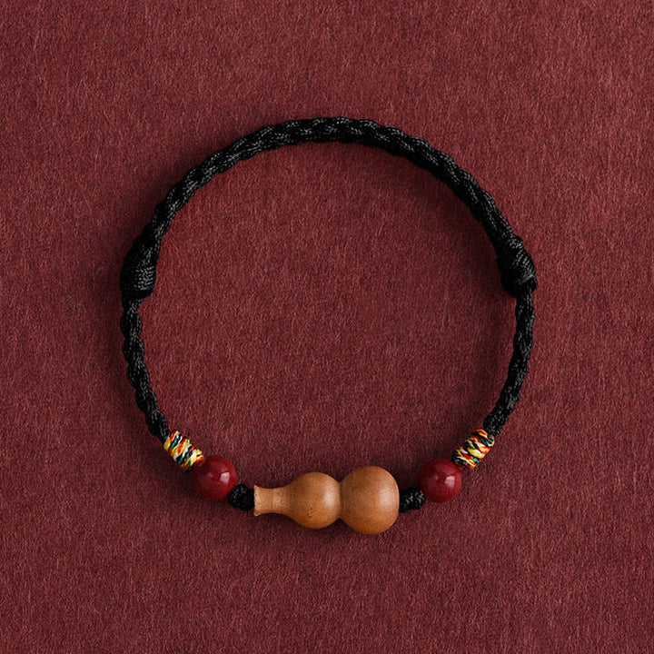 Pulsera ajustable de madera de melocotón con Buddha Stones y calabaza para la riqueza y la suerte - Cuerda negra (circunferencia de la muñeca: 15-19 cm) - image 13