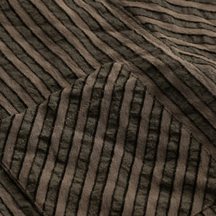 Camisa de algodón de manga larga con cuello alto, botones y rayas vintage para hombre de Buddha Stones - image 13