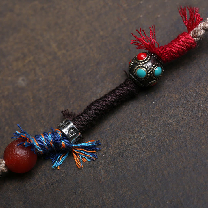 Collar con colgante de cuentas Dzi de cobre y turquesa con Buddha Stones para la suerte - image 2