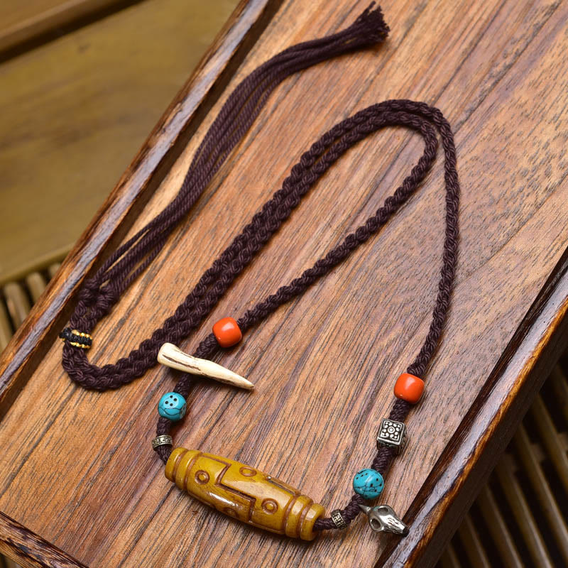 Colgante de collar con cuentas de hueso y Buddha Stones para la suerte y el equilibrio - Estilo B - image 1