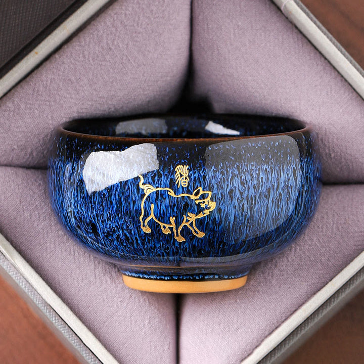 Taza de té de cerámica con diseño de Buddha Stones y el año del Caballo (135 ml) - Cerdo 7,5 cm x 4,8 cm x 135 ml - image 11